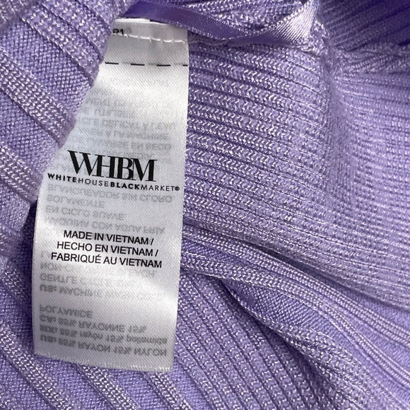 WHBM White House Black Market Fitted Ribbed Tank Top Lavender Small NWT Stretchy - Picture 8 of 9